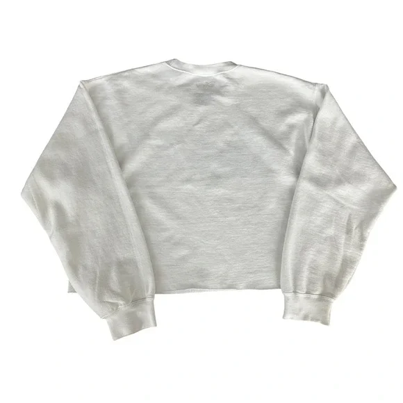 Disney Minnie Mouse Authentic Cropped Sweatshirt White Pullover Top - Women's - Picture 3 of 5